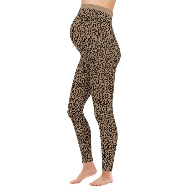 Herzmutter Umstandsleggings Leo Muster - Schwangerschaftsleggings Leopard Dehnbar