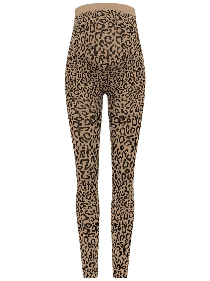 Herzmutter Umstandsleggings Leo Muster - Schwangerschaftsleggings Leopard Dehnbar – Bild 2 von 5