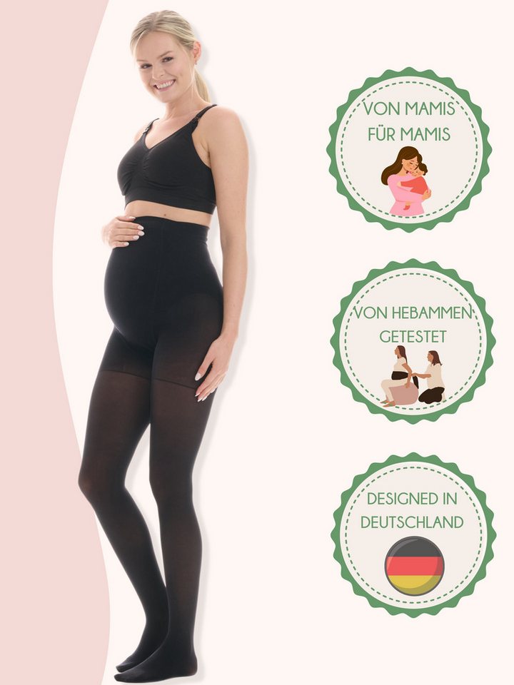 Herzmutter Umstandsstrumpfhose Schwangerschaftsstrumpfhose - Halb-Transparent 50 DEN (2 St. 2er-Pack) Matt-Soft – Bild 2 von 5
