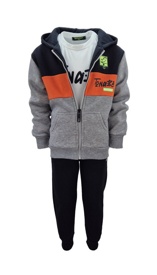 Hessis Jogginganzug Freizeitanzug Trainingsanzug JF209 (Set, 3-tlg., T-Shirt, Jacke und Jogginghose), für Kinder – Bild 2 von 5