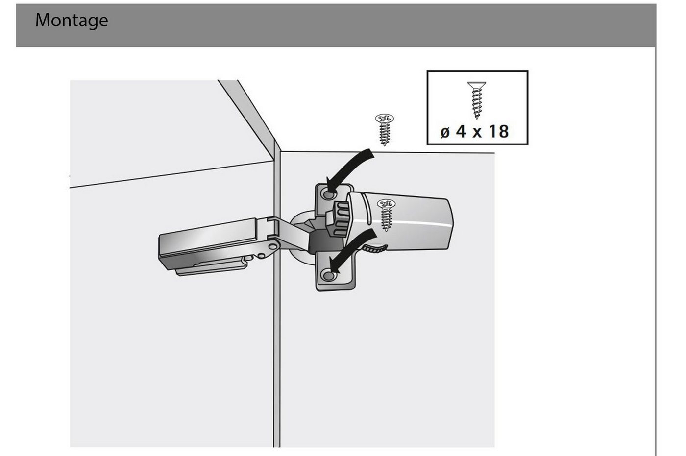 Hettich Türdämpfer Scharnierdämpfer Silent System Türdämpfer für Topfbänder verstellbar (2 St) – Bild 4 von 5