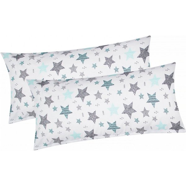 Heubergshop Kissenbezug, (2 Stück), 2er Set 40x80cm Sterne Kreise Punkte in 100% Baumwolle