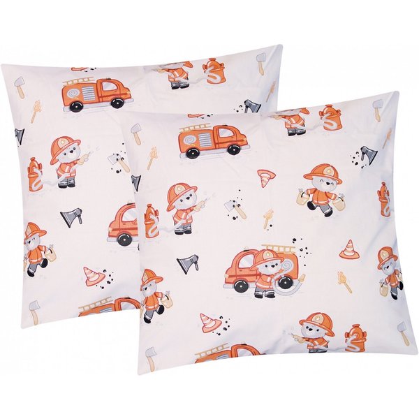 Heubergshop Kissenbezug, 40x40cm Feuerwehrmann 100% Baumwolle Kinder (KY-Feuerwehrmann-40x40)
