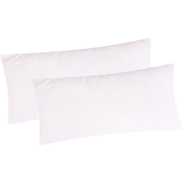 Heubergshop Kissenbezug, (2 Stück), 2er Set Fleece 40x80cm Winter - Weiß - flauschig weich Kissenhülle