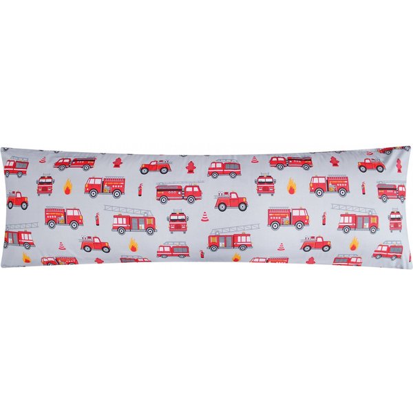 Heubergshop Seitenschläferkissenbezug, (1 Stück), 40x145cm Feuerwehr grau rot 100% Baumwolle Kinder (EW Feuerwehr Grau)