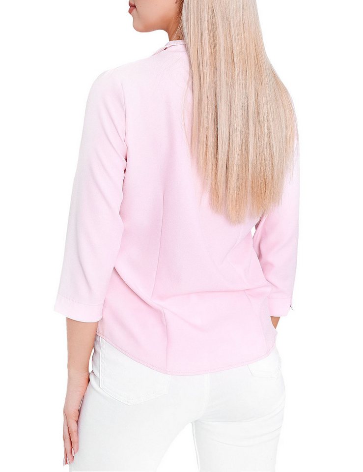 HEVENTON Klassische Bluse 3/4-Ärmel, Business-Bluse mit Kelchkragen, bügelleicht – Bild 2 von 5