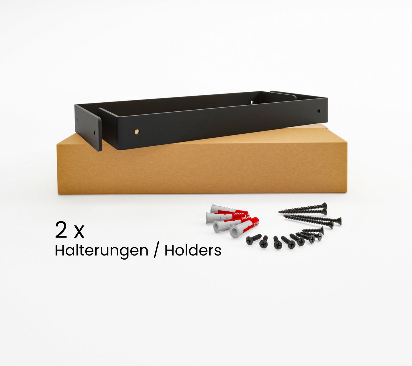 HEVVA Wandregalhalter 2x Doppelte Regalhalter - HARTENBERG - Regalwinkel, Regalträger, Set, DER PREIS GILT FÜR EIN SET AUS 2 HALTERUNGEN – Bild 2 von 5