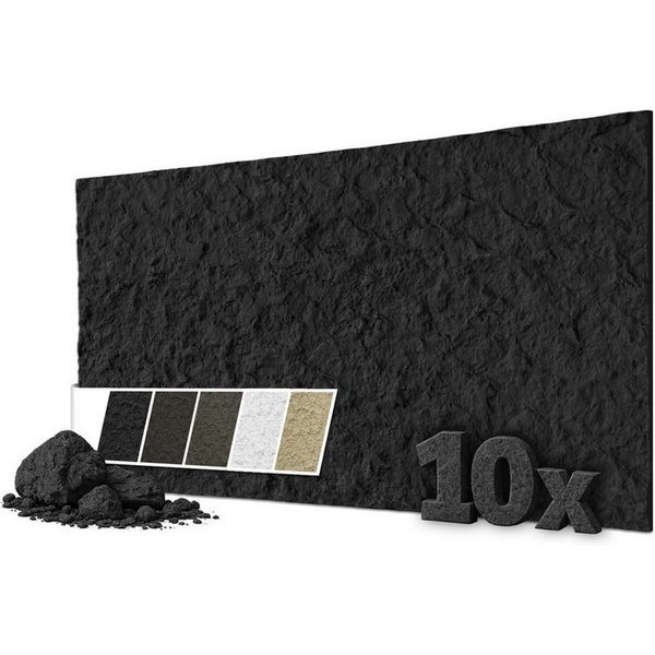 Hexim 3D Wandpaneel, BxL: 6x12 cm, (Steinoptik 10 Stück 120x60cm – Felswand PU Wandverkleidung, Täuschend echte Bruchstein 3D Paneele für Wohnzimmer – 2cm stark