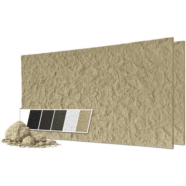 Hexim 3D Wandpaneel, BxL: 6x12 cm, (Steinoptik 2 Stück 120x60cm – Felswand PU Wandverkleidung, Täuschend echte Bruchstein 3D Paneele für Wohnzimmer – 2cm starke