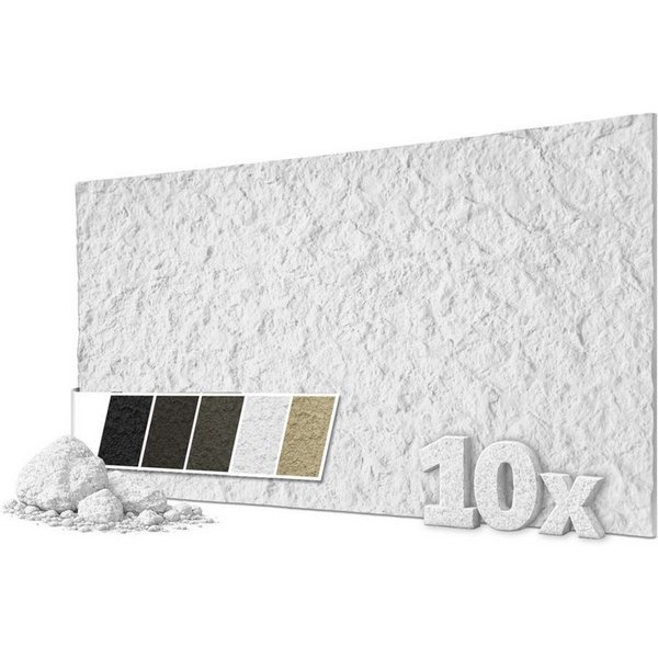 Hexim 3D Wandpaneel, BxL: 6x12 cm, (Steinoptik 10 Stück 120x60cm – Felswand PU Wandverkleidung, Täuschend echte Bruchstein 3D Paneele für Wohnzimmer – 2cm stark
