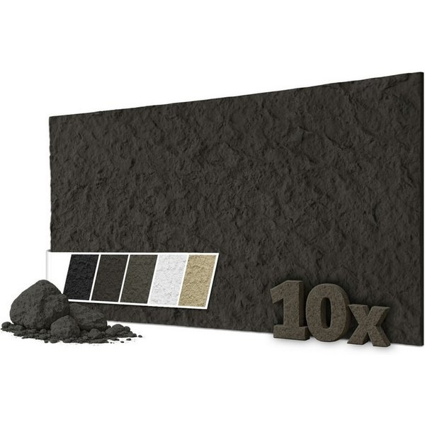 Hexim 3D Wandpaneel, BxL: 6x12 cm, (Steinoptik 10 Stück 120x60cm – Felswand PU Wandverkleidung, Täuschend echte Bruchstein 3D Paneele für Wohnzimmer – 2cm stark