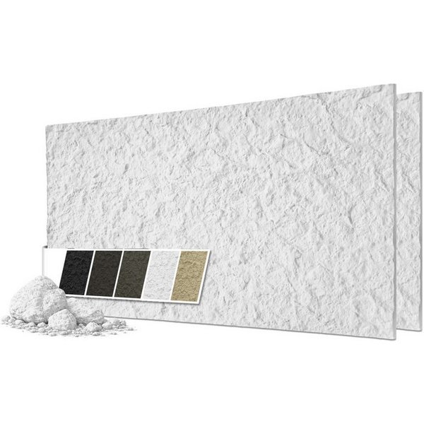 Hexim 3D Wandpaneel, BxL: 6x12 cm, (Steinoptik 2 Stück 120x60cm – Felswand PU Wandverkleidung, Täuschend echte Bruchstein 3D Paneele für Wohnzimmer – 2cm starke