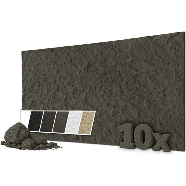 Hexim 3D Wandpaneel, BxL: 6x12 cm, (Steinoptik 10 Stück 120x60cm – Felswand PU Wandverkleidung, Täuschend echte Bruchstein 3D Paneele für Wohnzimmer – 2cm stark