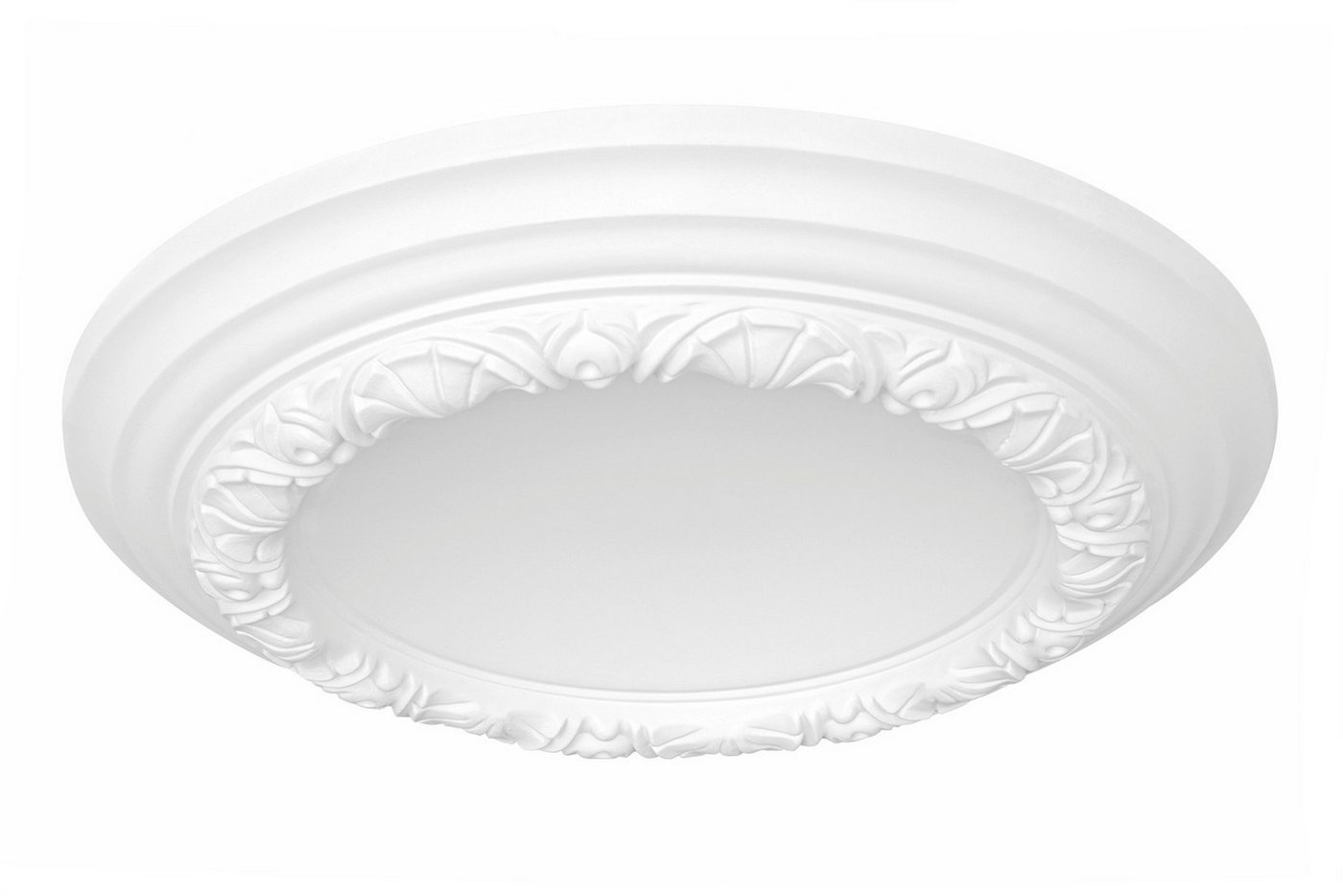 Hexim Perfect Decken-Rosette (Stuckrosette aus PU hartschaum, weiß, Zierelement, Stuck, Wanddeko Wohnzimmer Decke Polyurethane rund) – Bild 2 von 4