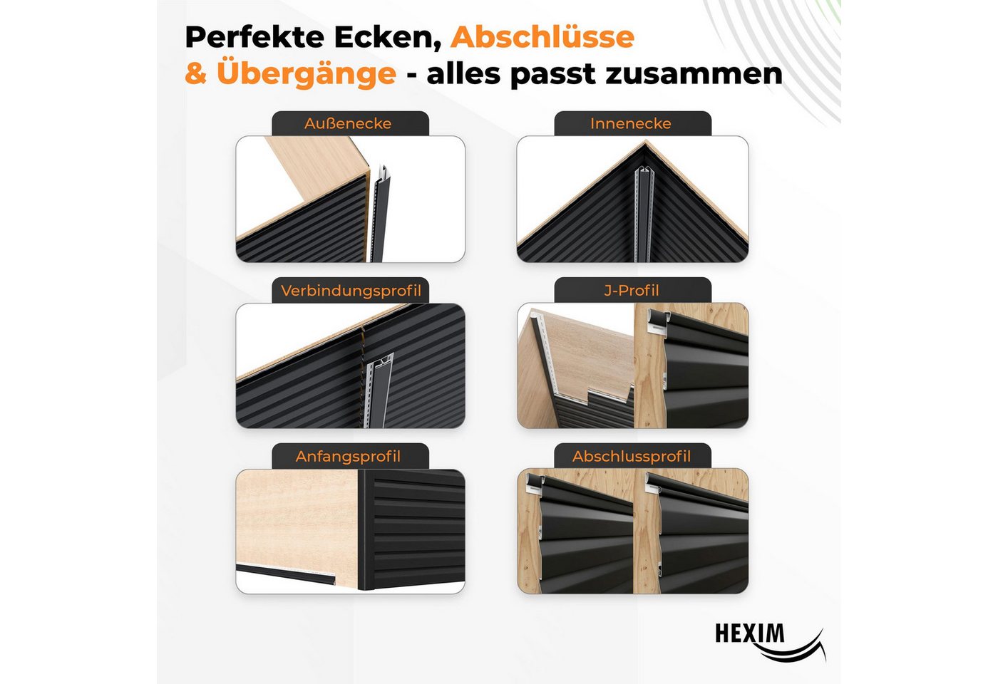Hexim Verkleidungspaneel, BxL: 1.2x201 cm, (Siding Fassadenpaneele außen Fassadenverkleidung wetterfest Kunststoffpanelee PVC-U Verkleidung Außenwand Hausverkle – Bild 4 von 5