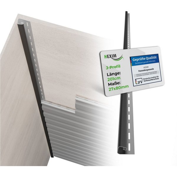 Hexim Verkleidungspaneel, BxL: 2.7x201 cm, (Siding Fassadenpaneele außen Fassadenverkleidung wetterfest Kunststoffpanelee PVC-U Verkleidung Außenwand Hausverkle