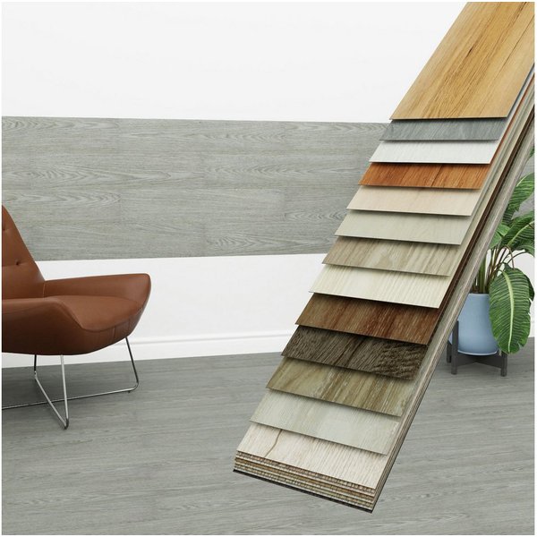 Hexim Vinylboden, Vinyldielen 0,97m² selbstklebend PVC Wandverkleidung Bodenbelag Holzoptik 91x15cm Paneele für Wand & Boden Holzdielen hellgrau (7 Dielen Cool 