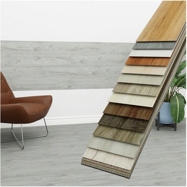 Hexim Vinylboden, Vinyldielen 0,97m² selbstklebend PVC Wandverkleidung Bodenbelag Holzoptik 91x15cm Paneele für Wand & Boden Holzdielen grau (7 Dielen Frosted O