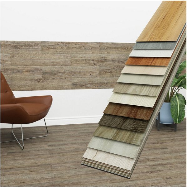 Hexim Vinylboden, Vinyldielen 0,97m² selbstklebend PVC Wandverkleidung Bodenbelag Holzoptik 91x15cm Paneele für Wand & Boden Holzdielen braun (7 Dielen Weathere