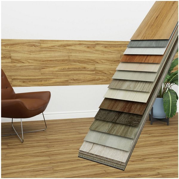 Hexim Vinylboden, Vinyldielen 0,97m² selbstklebend PVC Wandverkleidung Bodenbelag Holzoptik 91x15cm Paneele für Wand & Boden Holzdielen braun (7 Dielen Rustical
