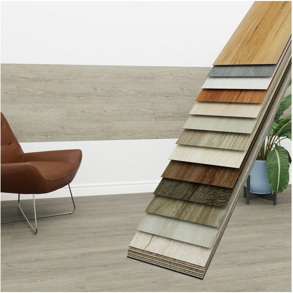 Hexim Vinylboden, Vinyldielen 0,97m² selbstklebend PVC Wandverkleidung Bodenbelag Holzoptik 91x15cm Paneele für Wand & Boden Holzdielen grau (7 Dielen Driftwood