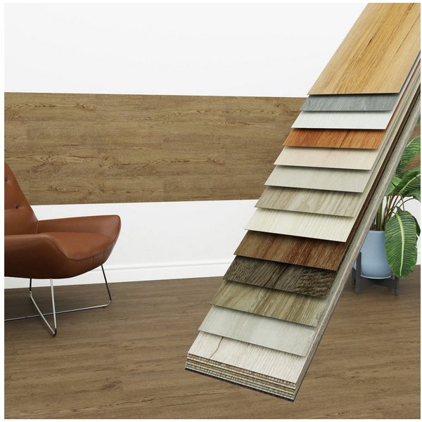 Hexim Vinylboden, Vinyldielen 0,97m² selbstklebend PVC Wandverkleidung Bodenbelag Holzoptik 91x15cm Paneele für Wand & Boden Holzdielen braun (7 Dielen Rustic P