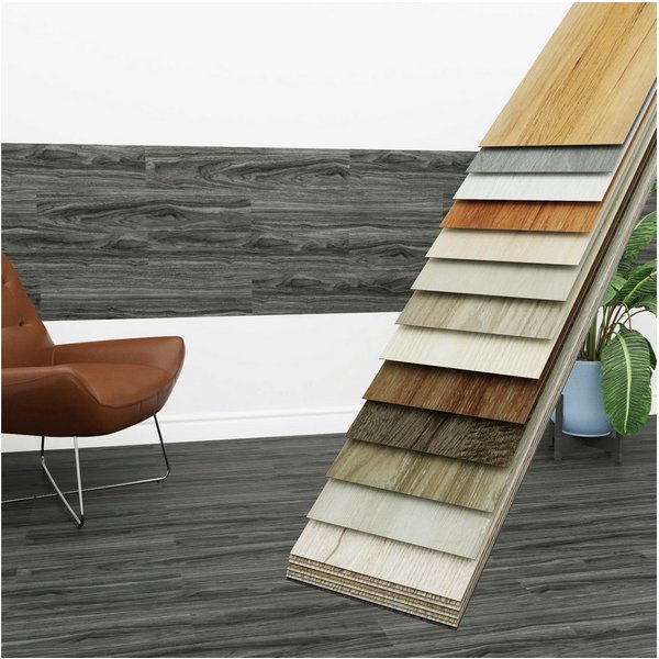 Hexim Vinylboden, Vinyldielen 0,97m² selbstklebend PVC Wandverkleidung Bodenbelag Holzoptik 91x15cm Paneele für Wand & Boden Holzdielen schwarz (7 Dielen Charco
