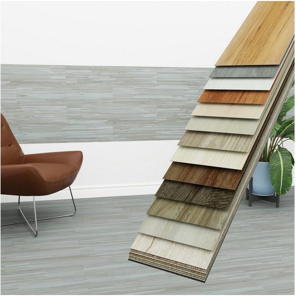 Hexim Vinylboden, Vinyldielen 0,97m² selbstklebend PVC Wandverkleidung Bodenbelag Holzoptik 91x15cm Paneele für Wand & Boden Holzdielen grau (7 Dielen Frosted M