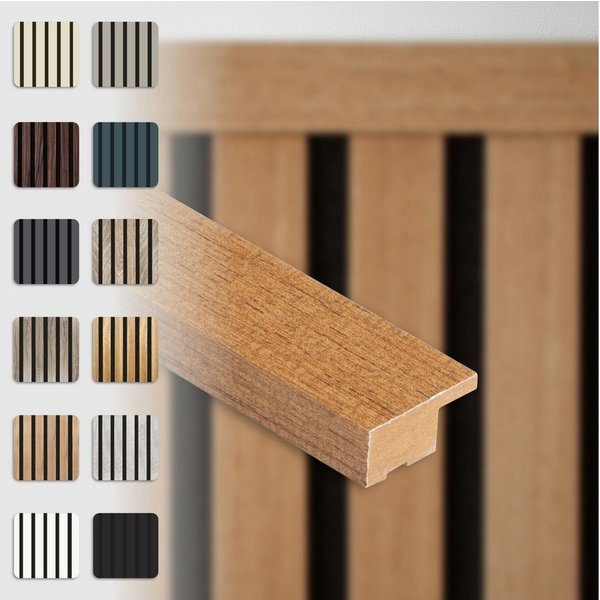 Hexim Wanddekoobjekt (Abschlussleiste 275x2,7cm passend für unsere Akustikpaneele - flexible Lamellenwand Holz MDF Wandpanelee Lamellenverkleidung Wandverkleidu