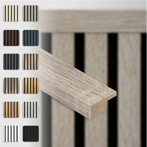 Hexim Wanddekoobjekt (Abschlussleiste 275x2,7cm passend für unsere Akustikpaneele - flexible Lamellenwand Holz MDF Wandpanelee Lamellenverkleidung Wandverkleidu