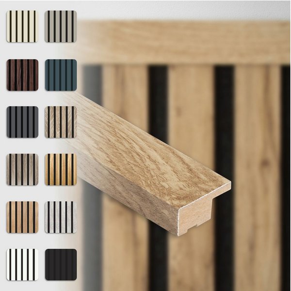 Hexim Wanddekoobjekt (Abschlussleiste 275x2,7cm passend für unsere Akustikpaneele - flexible Lamellenwand Holz MDF Wandpanelee Lamellenverkleidung Wandverkleidu