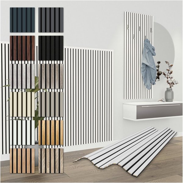 Hexim Wanddekoobjekt (Akustikpaneele 138,5x60cm Holz Comfort - flexible Holzpaneele Platten Lamellenwand MDF Wandpaneele Lamellenverkleidung Wandverkleidung sch