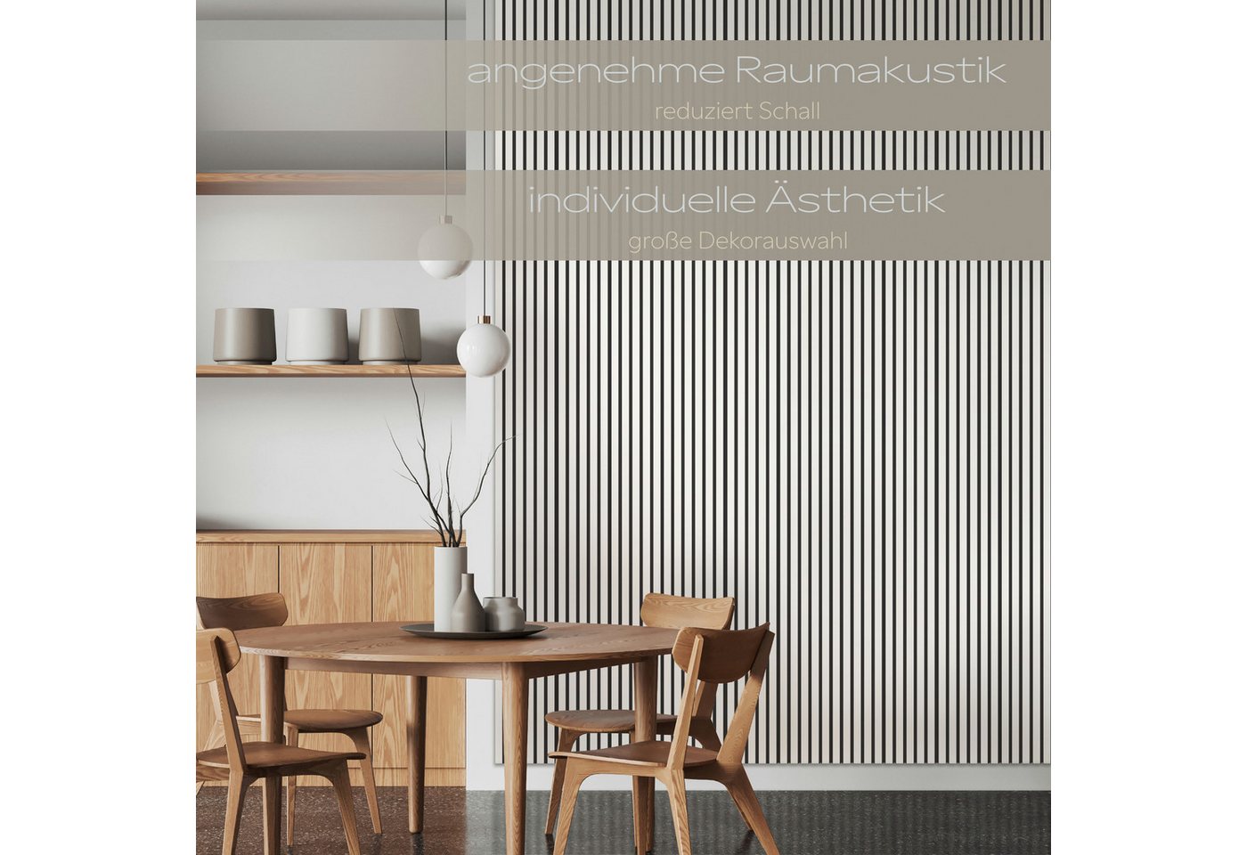 Hexim Wanddekoobjekt (Akustikpaneele 138,5x60cm Holz Comfort - flexible Holzpaneele Platten Lamellenwand MDF Wandpaneele Lamellenverkleidung Wandverkleidung sch – Bild 3 von 5