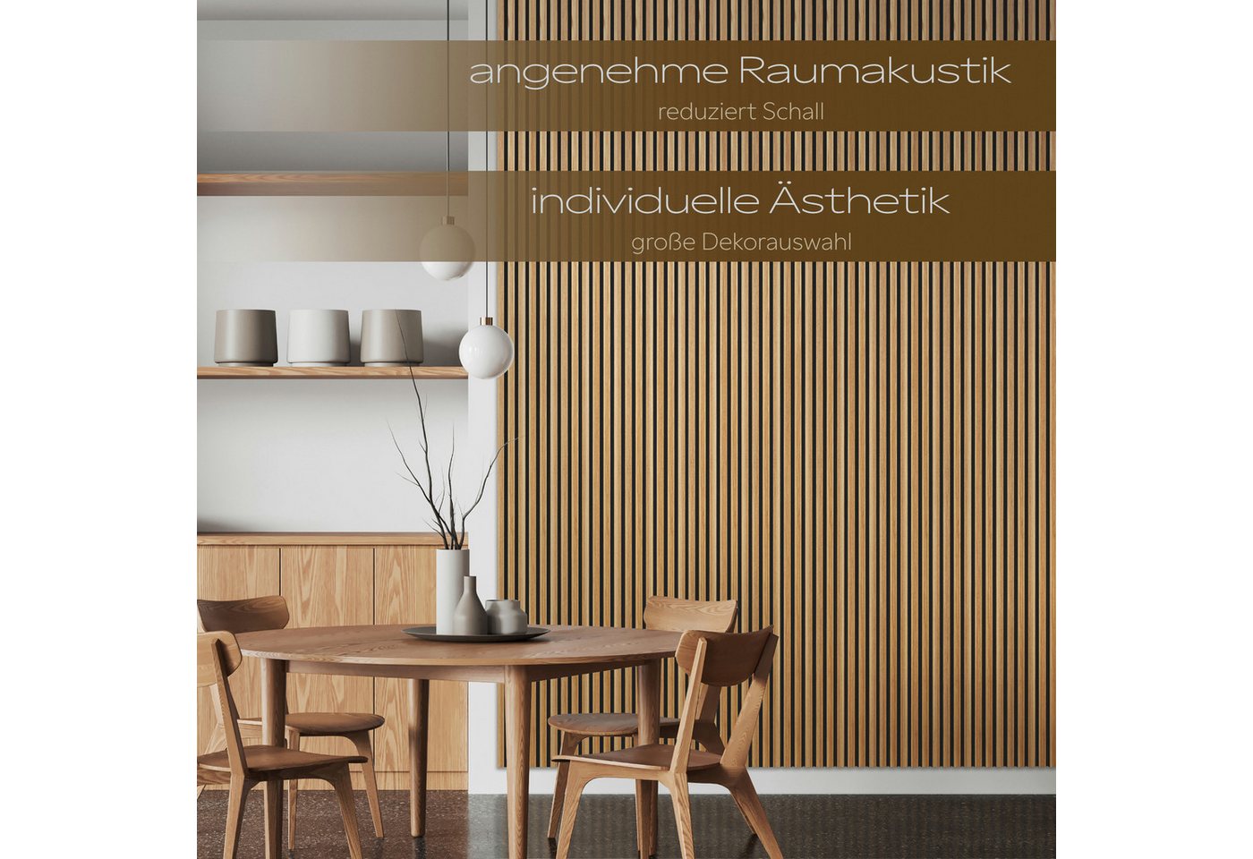 Hexim Wanddekoobjekt (Akustikpaneele 6 Stück 138,5x60cm Holz Comfort - flexible Holzpaneele Platten Lamellenwand MDF Wandpaneele Lamellenverkleidung Wandverklei – Bild 3 von 5