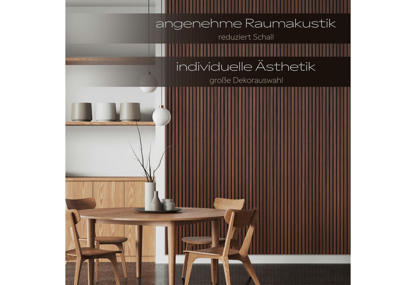 Hexim Wanddekoobjekt (Akustikpaneele Musterstück - flexible Lamellenwand Holz MDF Wandpaneele Lamellenverkleidung Wandverkleidung Innendekoration schalldämmend  – Bild 3 von 5