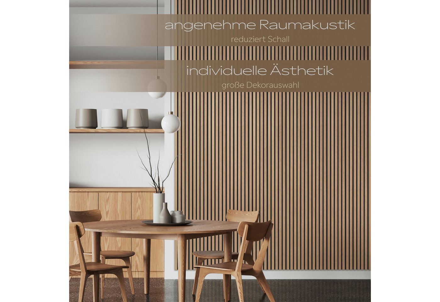 Hexim Wanddekoobjekt (Akustikpaneele Musterstück - flexible Lamellenwand Holz MDF Wandpaneele Lamellenverkleidung Wandverkleidung Innendekoration schalldämmend  – Bild 3 von 5