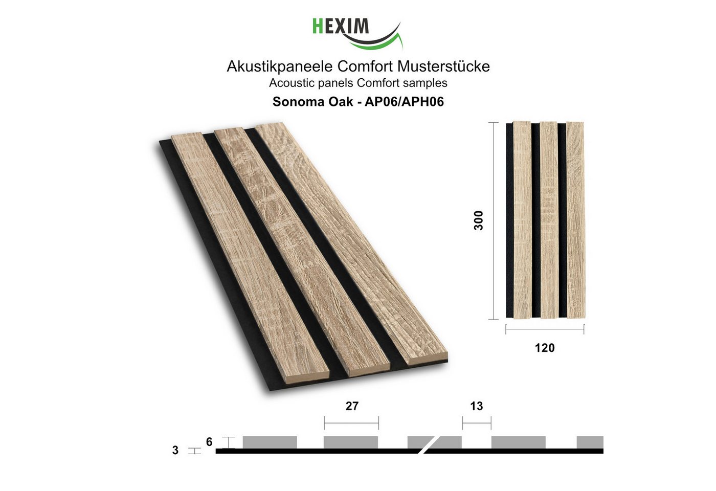 Hexim Wanddekoobjekt (Akustikpaneele Musterstück - flexible Lamellenwand Holz MDF Wandpaneele Lamellenverkleidung Wandverkleidung Innendekoration schalldämmend  – Bild 2 von 5
