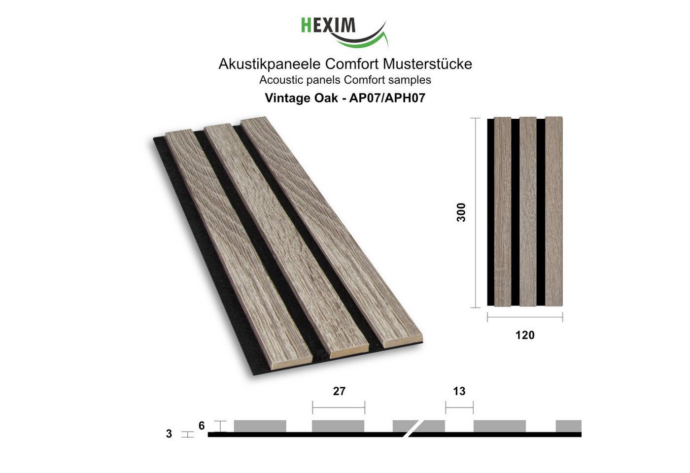 Hexim Wanddekoobjekt (Akustikpaneele Musterstück - flexible Lamellenwand Holz MDF Wandpaneele Lamellenverkleidung Wandverkleidung Innendekoration schalldämmend  – Bild 2 von 5