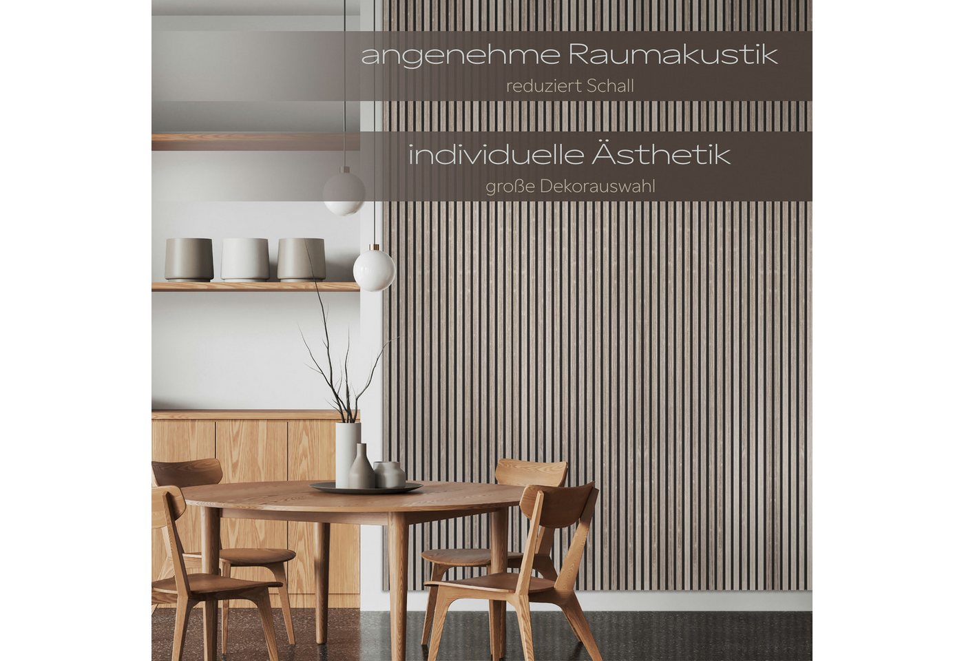 Hexim Wanddekoobjekt (Akustikpaneele Musterstück - flexible Lamellenwand Holz MDF Wandpaneele Lamellenverkleidung Wandverkleidung Innendekoration schalldämmend  – Bild 3 von 5