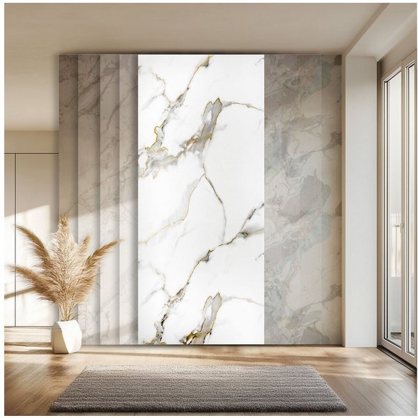 Hexim Wandpaneel, BxL: 122x280 cm, (Marmorplatten Optik 2 Stück 280x122 cm SPC Kunststoff Innen & Außenbereich Granit Steinoptik - Duschrückwand Küchenrückwand 