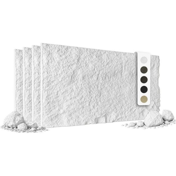 Hexim Wandpaneel, BxL: 60.5x121 cm, (Steinoptik Felsen Platten 4 Stück 120x60cm PU Wandverkleidung 2,92 m² 3D Paneele Bruchstein Stone Dekor Wandpaneele Wanddek