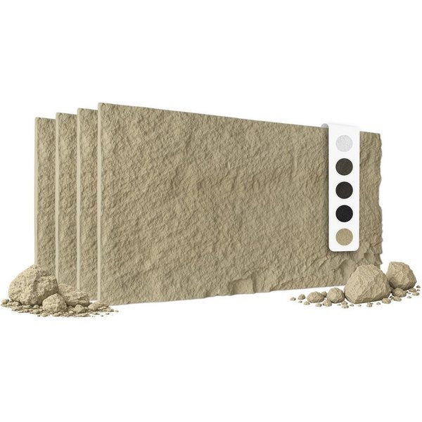 Hexim Wandpaneel, BxL: 60.5x121 cm, (Steinoptik Felsen Platten 4 Stück 120x60cm PU Wandverkleidung 2,92 m² 3D Paneele Bruchstein Stone Dekor Wandpaneele Wanddek