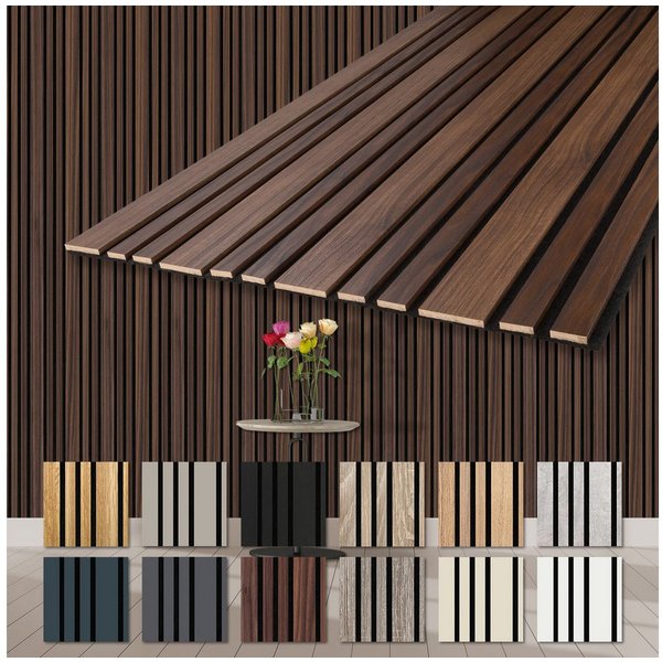 Hexim Wandpaneel, BxL: 60x278 cm, (Akustikpaneele 6 Stück 278x60cm Holz Mila - flexible Holzpaneele Platten Wanddeko Wand Kombipaneel Wandverkleidung Schalldämm