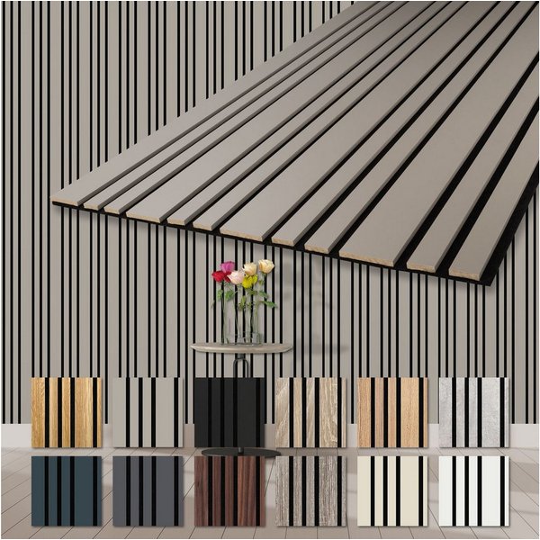 Hexim Wandpaneel, BxL: 60x278 cm, (Akustikpaneele 278x60cm Holz Mila - flexible Holzpaneele Platten Wanddeko Wand Kombipaneel Wandverkleidung Schalldämmung Akus