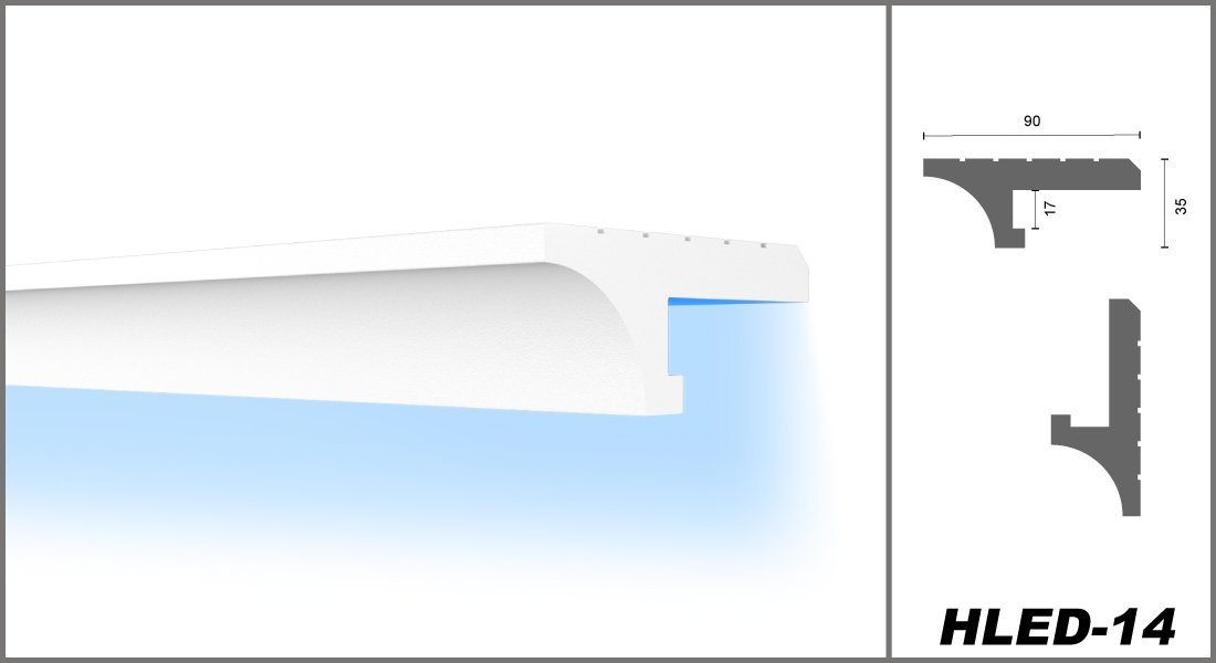 HEXIMO Eckprofil (LED-Schattenfugenprofil Stuckleisten, indirekte Beleuchtung XPS Styropor-Trockenbau-Deckenschattenfugenprofil Trockenbau-Schattenfuge (30,6 Me – Bild 2 von 5