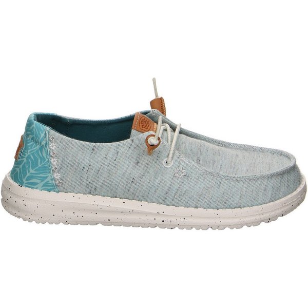 Hey Dude Hey Dude Wendy Heathered Slub Tropical Leinen-Stoff Slipper grün Slipper