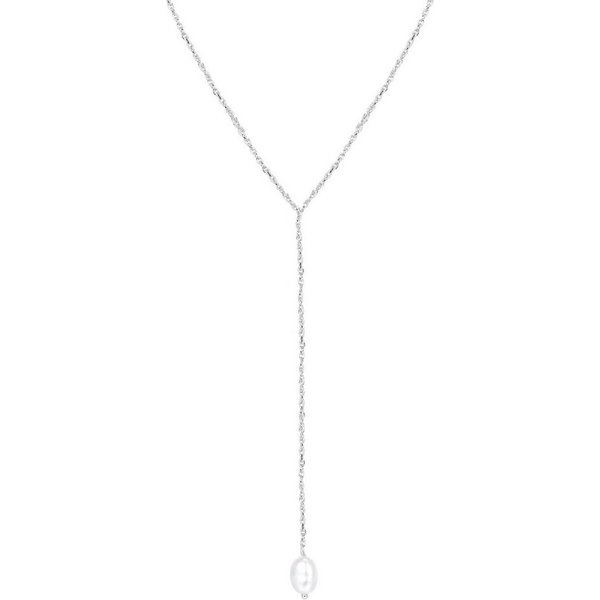 Hey Happiness Perlenkette Y-Kette mit Barockperle, Elegante Halskette Damen Silber 925, Brautschmuck