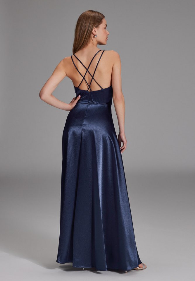 Hey Kyla Abendkleid - Satin-Abendkleid mit Gehschlitz Taillierter Schnitt mit ausgestelltem Rockteil – Bild 2 von 5