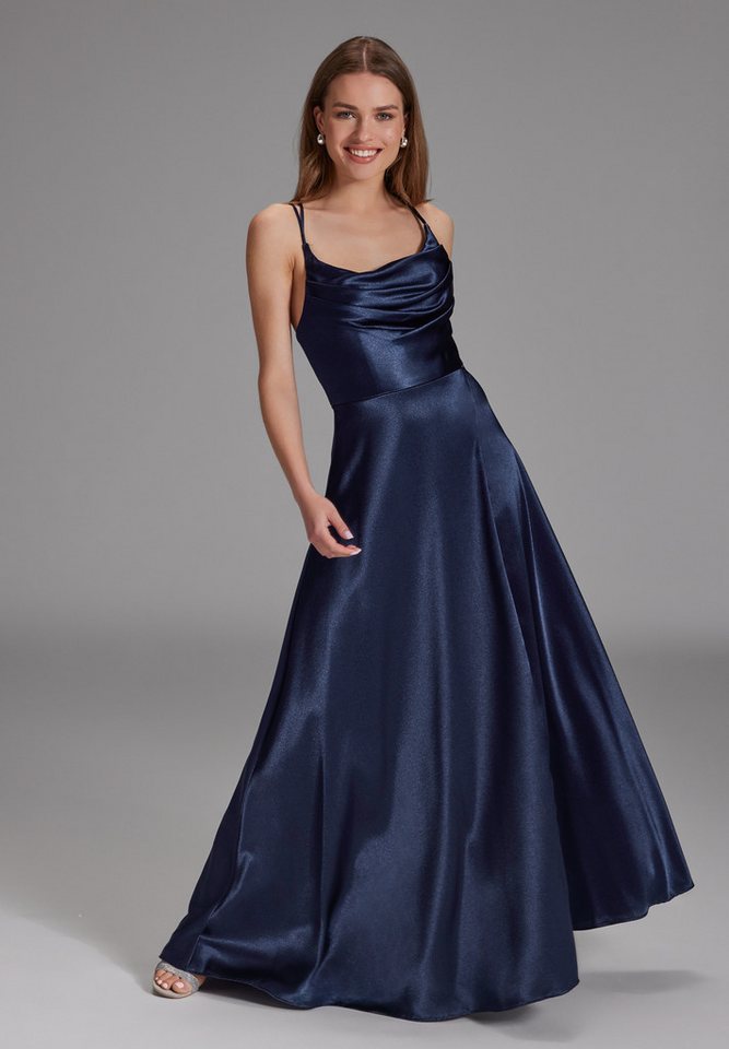 Hey Kyla Abendkleid - Satin-Abendkleid mit Gehschlitz Taillierter Schnitt mit ausgestelltem Rockteil – Bild 5 von 5