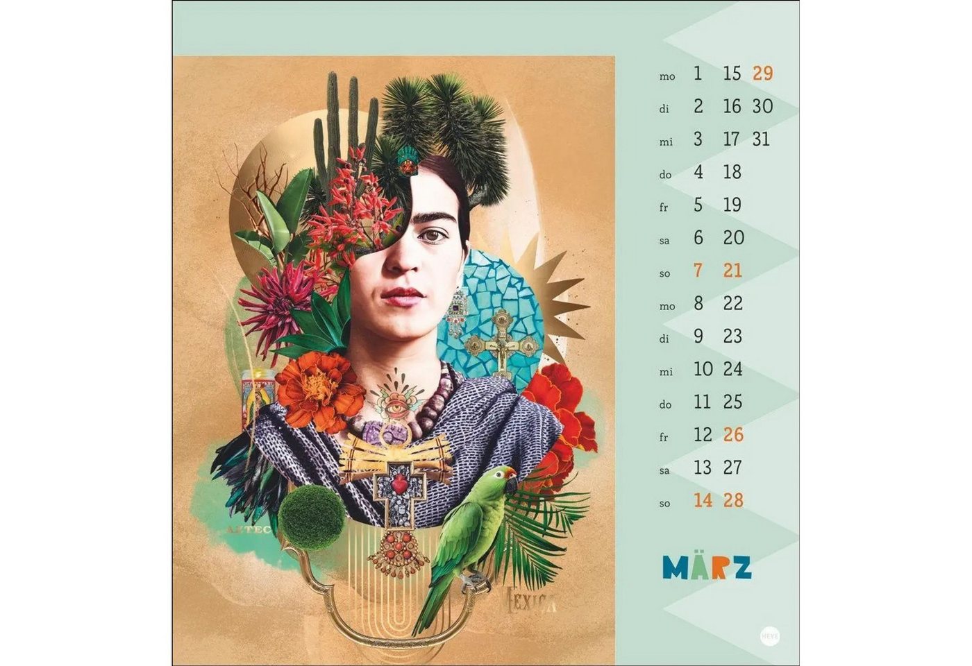 HEYE Kunstkalender Frida Postkartenkalender 2027 – Bild 5 von 5